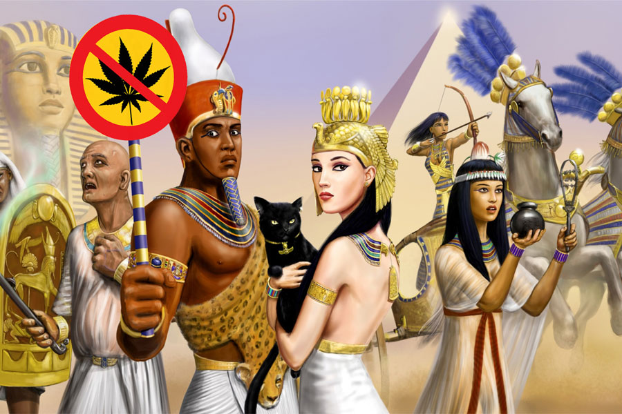 Фараоны со знаками запрета на фоне пирамид в Египте. Как правильно вести себя в Египте