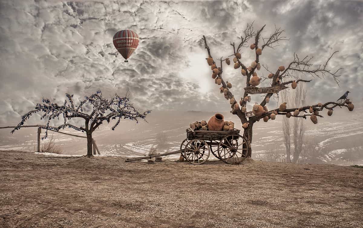 Весенний пейзаж в Гюльшехире, Каппадокия