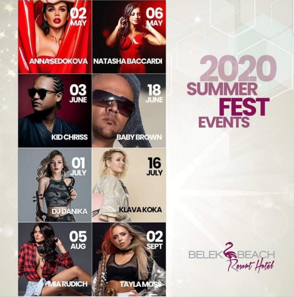 Summer Fest Events 2020. Концерты в отеле Belek Beach Resort Hotel, Белек, Турция